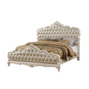 Rose gold pu & pearl white queen bed additional photo 2 of 7