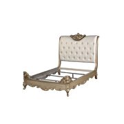 Champagne pu & antique gold queen bed by Acme additional picture 2