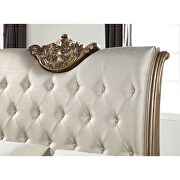 Champagne pu & antique gold queen bed by Acme additional picture 5