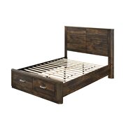 Rustic walnut queen bed w/storage additional photo 2 of 7