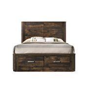 Rustic walnut queen bed w/storage by Acme additional picture 3