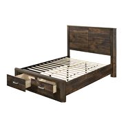 Rustic walnut queen bed w/storage by Acme additional picture 4