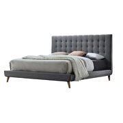 Light gray fabric queen bed by Acme additional picture 2