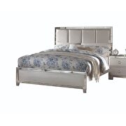 Platinum pu & platinum queen bed (padded hb) by Acme additional picture 2