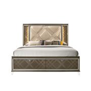 Led, pu & dark champagne full bed w/storage by Acme additional picture 4