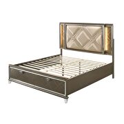 Led, pu & dark champagne eastern king bed w/storage by Acme additional picture 2