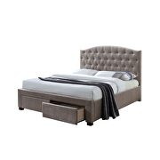 Mink fabric queen bed w/storage by Acme additional picture 2