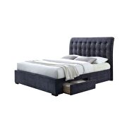 Dark gray fabric queen bed w/storage additional photo 2 of 2