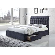 Dark gray fabric queen bed w/storage additional photo 3 of 2