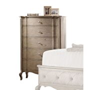 Beige fabric & antique taupe queen bed by Acme additional picture 6