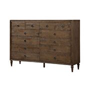 Beige linen & reclaimed oak inverness queen bed by Acme additional picture 3