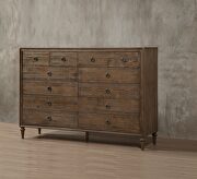 Beige linen & reclaimed oak inverness queen bed by Acme additional picture 4