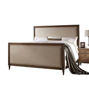 Beige linen & reclaimed oak inverness queen bed by Acme additional picture 2