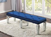 Blue velvet & mirrored queen bed by Acme additional picture 14