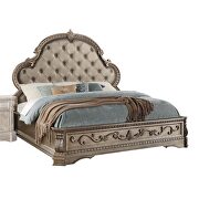 Pu & antique silver queen bed by Acme additional picture 2