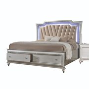 Pu & champagne queen bed by Acme additional picture 2