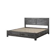 Rustic gray oak queen bed w/storage by Acme additional picture 2