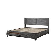 Rustic gray oak eastern king bed w/storage additional photo 4 of 3