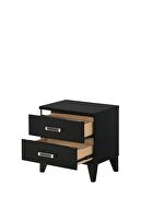 Black finish and decorative sliver trims nightstand by Acme additional picture 2