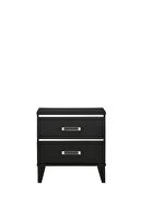 Black finish and decorative sliver trims nightstand by Acme additional picture 4