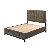 Fabric & rustic gray oak queen bed w/storage by Acme additional picture 2