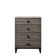 Faux marble & rustic gray oak chest by Acme additional picture 2