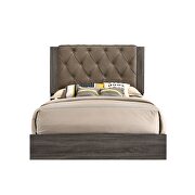 Fabric & rustic gray oak eastern king bed by Acme additional picture 3