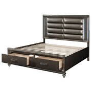 Pu & dark champagne queen bed w/storage by Acme additional picture 2