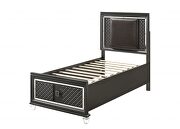 Pu & metallic gray twin bed (storage - 1 drw) by Acme additional picture 2