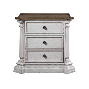 Oak & antique white finish nightstand by Acme additional picture 2