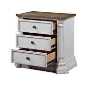 Oak & antique white finish nightstand by Acme additional picture 4