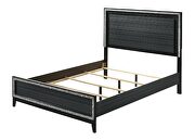 Weathered black finish shimmering silver trim accent queen bed w/ led by Acme additional picture 2