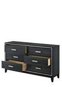 Weathered black finish shimmering silver trim accent dresser by Acme additional picture 3