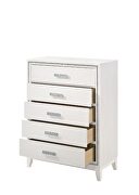 Cream white finish shimmering silver trim accent chest by Acme additional picture 2