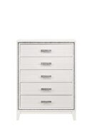 Cream white finish shimmering silver trim accent chest by Acme additional picture 3
