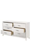 Cream white finish shimmering silver trim accent dresser by Acme additional picture 3