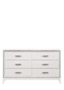 Cream white finish shimmering silver trim accent dresser by Acme additional picture 4