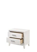 Cream white finish shimmering silver trim accent nightstand by Acme additional picture 2