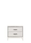 Cream white finish shimmering silver trim accent nightstand by Acme additional picture 4