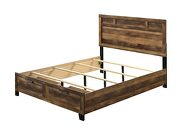 Rustic oak finish wood queen bed w/ storage footboard by Acme additional picture 2