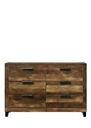 Rustic oak finish modern farmhouse style dresser by Acme additional picture 4