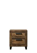 Rustic oak finish modern farmhouse style nightstand by Acme additional picture 4