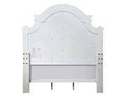 Beige pu upholstery headboard & antique white finish queen bed by Acme additional picture 5