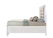 Pearl white pu headboard & white finish queen bed w/ storage by Acme additional picture 4