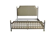 Beige pu scooped upholstered headboard & pearl gray finish queen bed by Acme additional picture 16