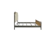 Beige pu scooped upholstered headboard & pearl gray finish queen bed by Acme additional picture 17