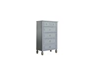 Pearl gray finish ornamental stitching chest by Acme additional picture 2