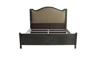 Tan pu curved upholsterd headboard & tobacco finish queen bed by Acme additional picture 5