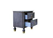 Tobacco finish and gilded wooden trimming nightstand by Acme additional picture 2