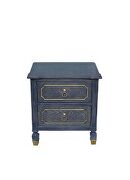 Tobacco finish and gilded wooden trimming nightstand by Acme additional picture 3